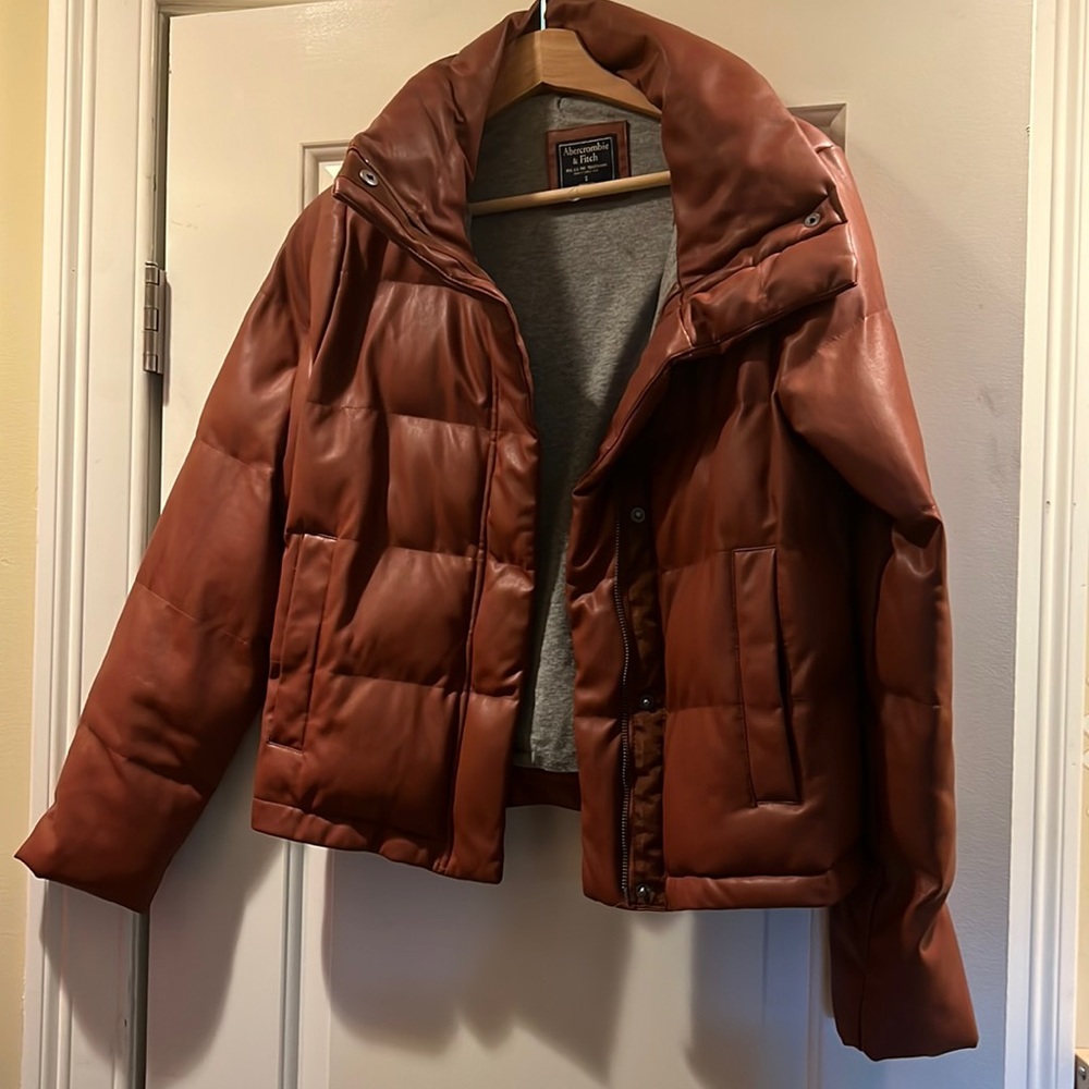 Brand New Abercrombie Leather Coat